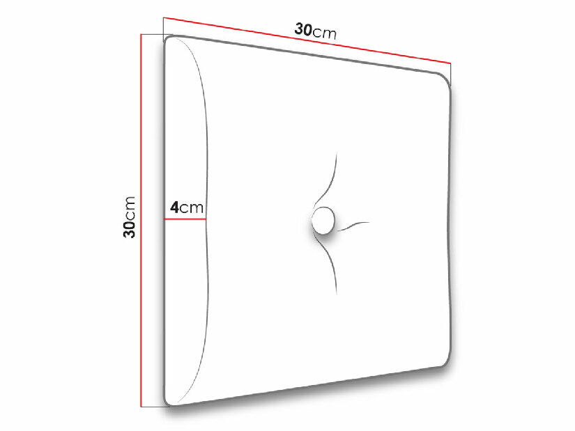 Panou de perete tapițat Athena 30x30 (piele ecologică Soft 017 (Alb))