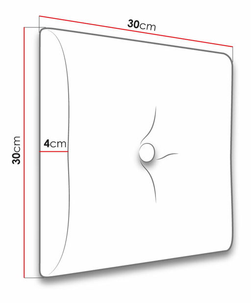 Panou de perete tapițat Athena 30x30 (piele ecologică Soft 011 (Negru))