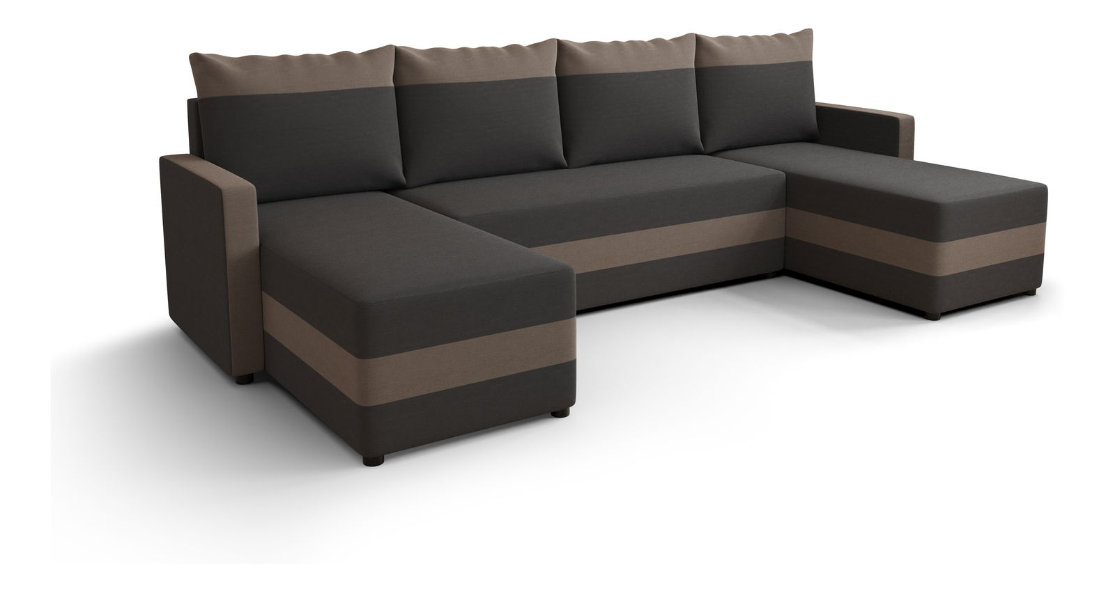 Colțar în formă de U Pure U Bis (Negru + Gri)