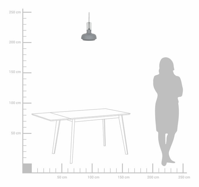 Lampă cu pandantiv Trivo (gri)