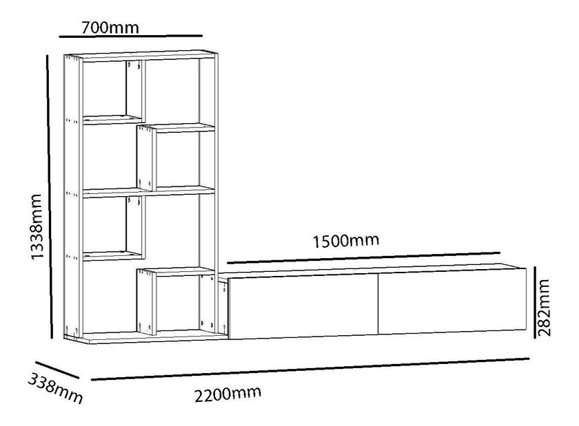 Mobilier living Bredley (alb)