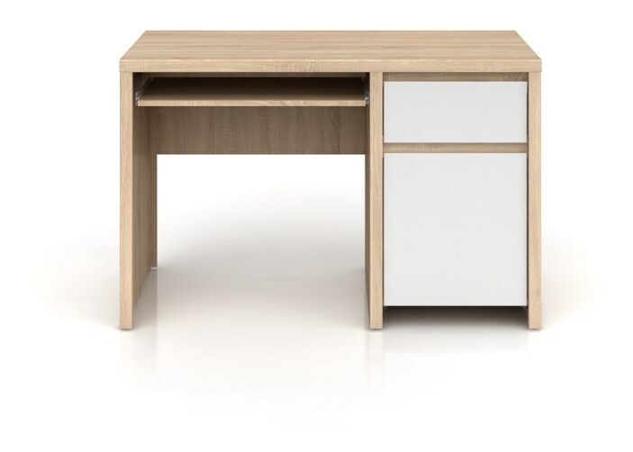 Számítógépasztal Kasey BIU1D1S/120 (sonoma tölgy + fényes fehér)