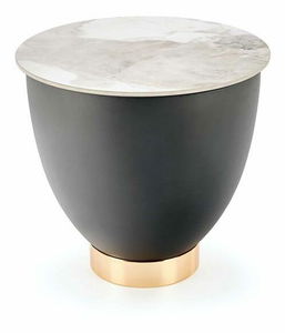 Stolić za kavu Carlotta (mramor + siva + zlatna)