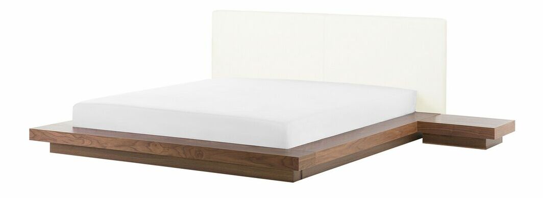 Manželská posteľ 160 cm ZEPHYRE (s roštom) (hnedá)