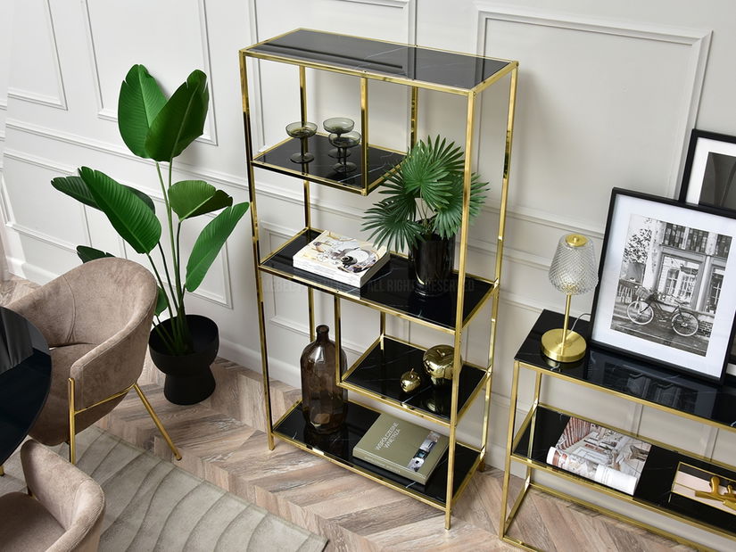 Regál Crips (fekete márvány + arany)