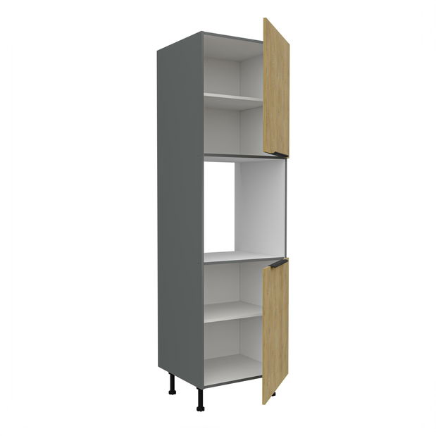 Dulap bucătărie pentru cuptor Carminia 60 DP-215 2F (stejar cremona + antracit)