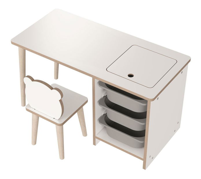 Măsuță pentru copii cu scaun Sonka 1 (alb + gri)