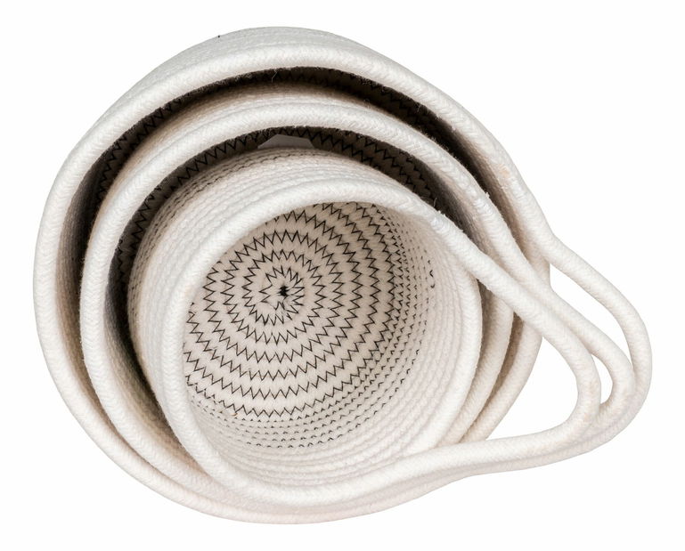 Set de 3 coșuri Avelina (alb + gri)