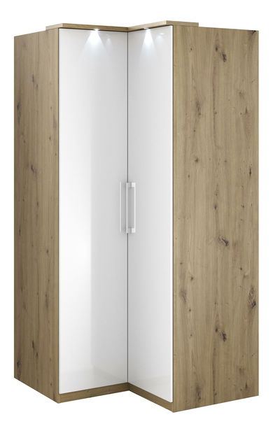 Kutni ormar Centaury Tip 16 (artisan hrast + bijeli sjaj)