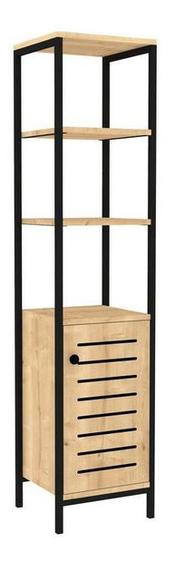 Dulap de baie Kutuvu (stejar safir + negru) *lichidare de stoc