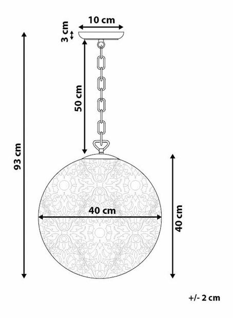 Függő lámpa Murcia (krém)
