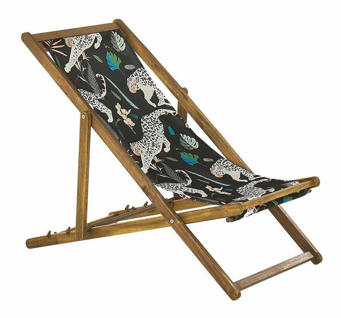 Set 2 ks záhradných lehátok s náhradnými poťahmi Antio (čierna)