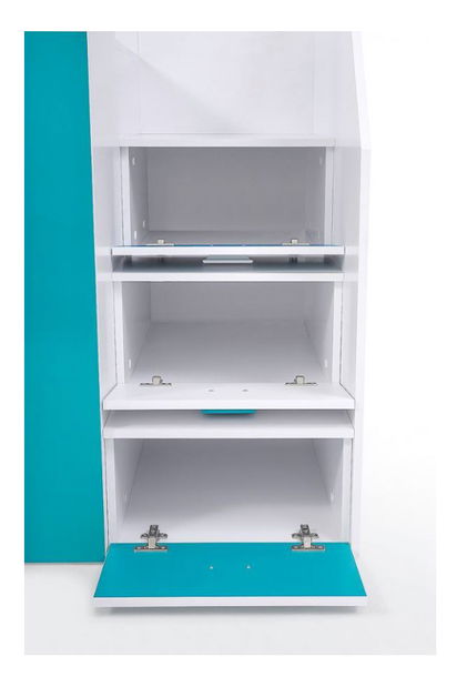 Pat multifuncțional 90 cm Toreno 3 (Alb + alb lucios + roz lucios) (D)