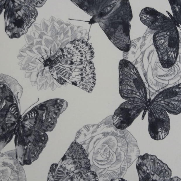 Fotoliu cu urechi cu taburete Aevo (butterfly 1)