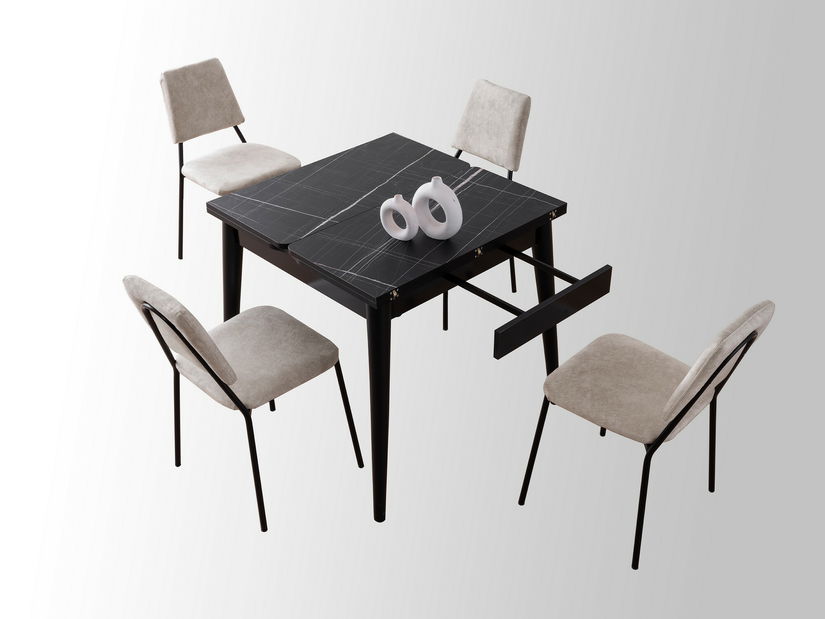 Széthúzható étkezőasztal Totento (fekete)