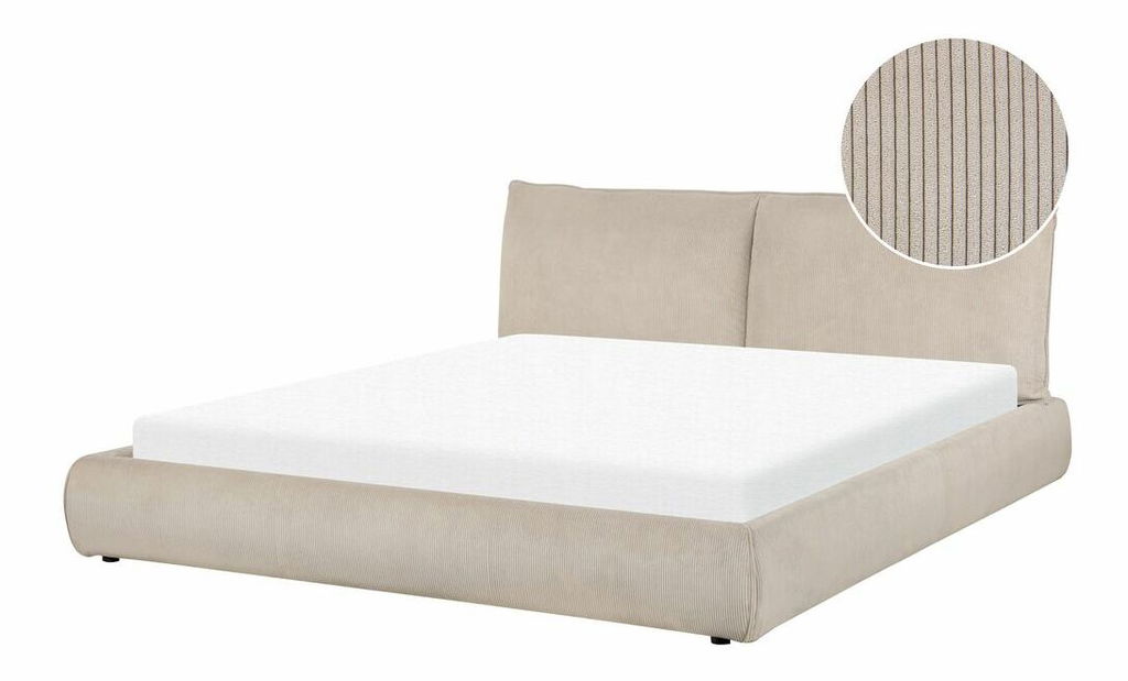 Vízágy 180 cm Vetiver (szürkésbézs) (ágyráccsal matraccal)