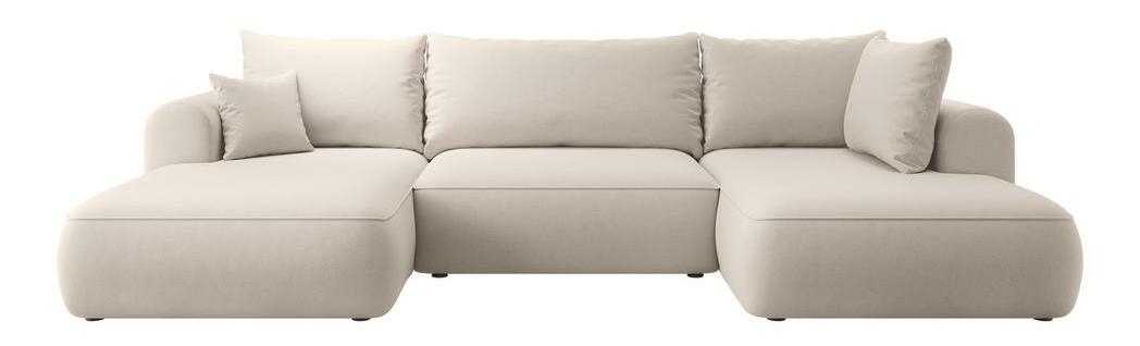 Rohová sedacia súprava v tvare U Olivo U (P) (béžová + čierna)