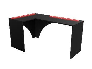 Sarok LED PC asztal Uhlominn (fekete) 