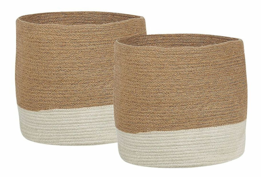 Set 2 buc coșuri depozitare Bowie (bej + alb)