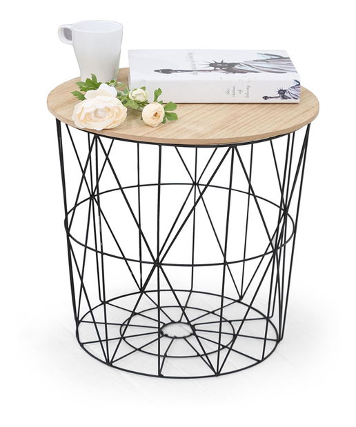 Masă de cafea Lata (negru + stejar natural)