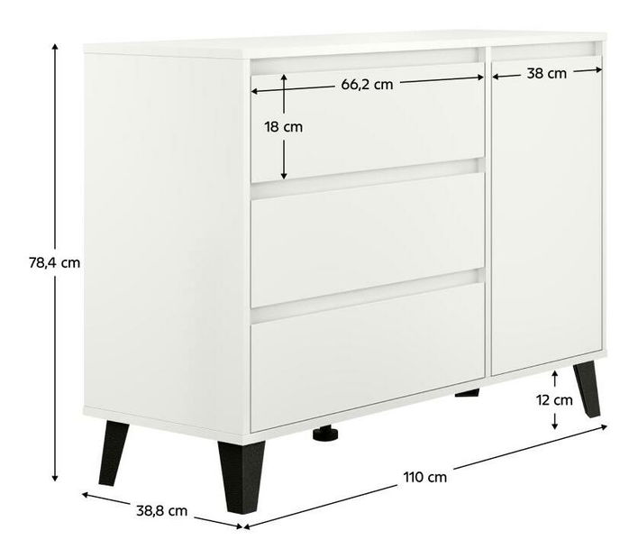 Komód Brisas 1 (fehér + fekete)