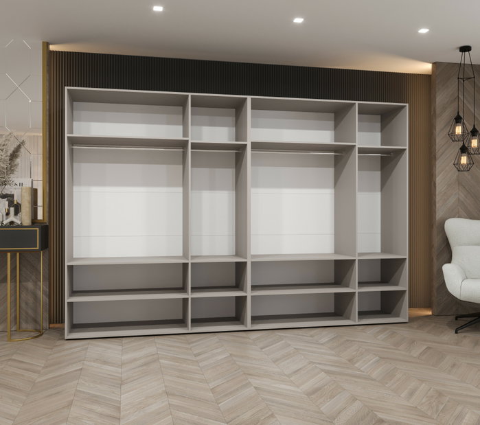 Ruhásszekrény 300 cm Mirabella 2 (artisan tölgy + fekete)