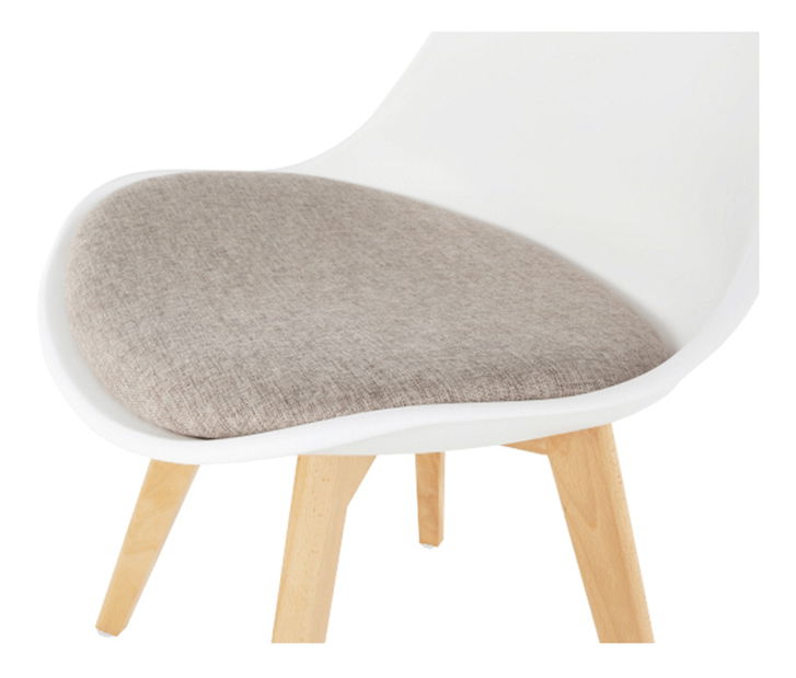 Jedálenská stolička Ambany (biela + béžová)