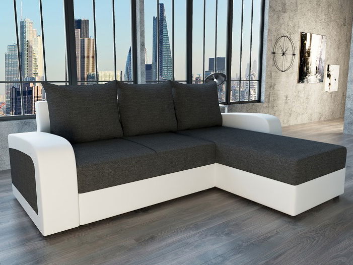 Rohová sedačka Sevila (biela + sivá) *výpredaj