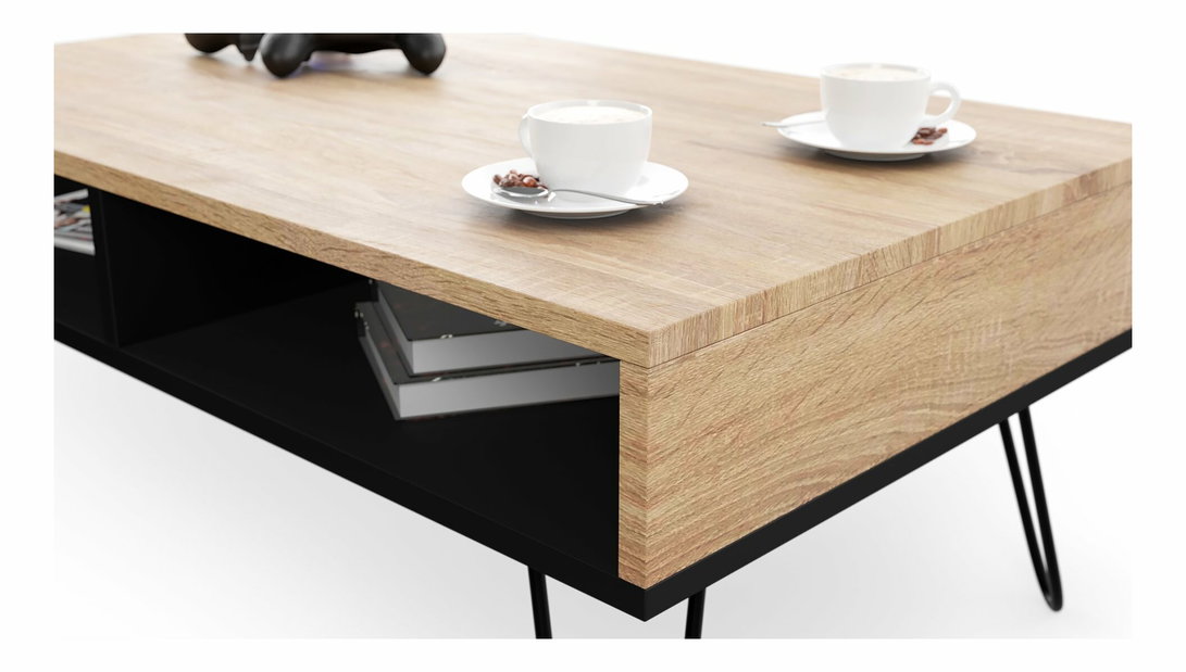 Konferenčný stolík Andreas (dub sonoma + čierna)