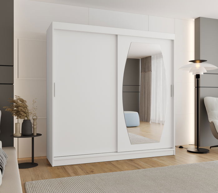 Dulap de haine 200 cm Rosaria (alb)