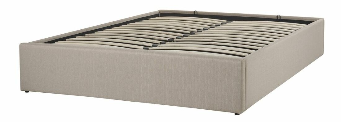 Manželská posteľ 140 cm DIJON (s roštom a úl. priestorom) (béžová)