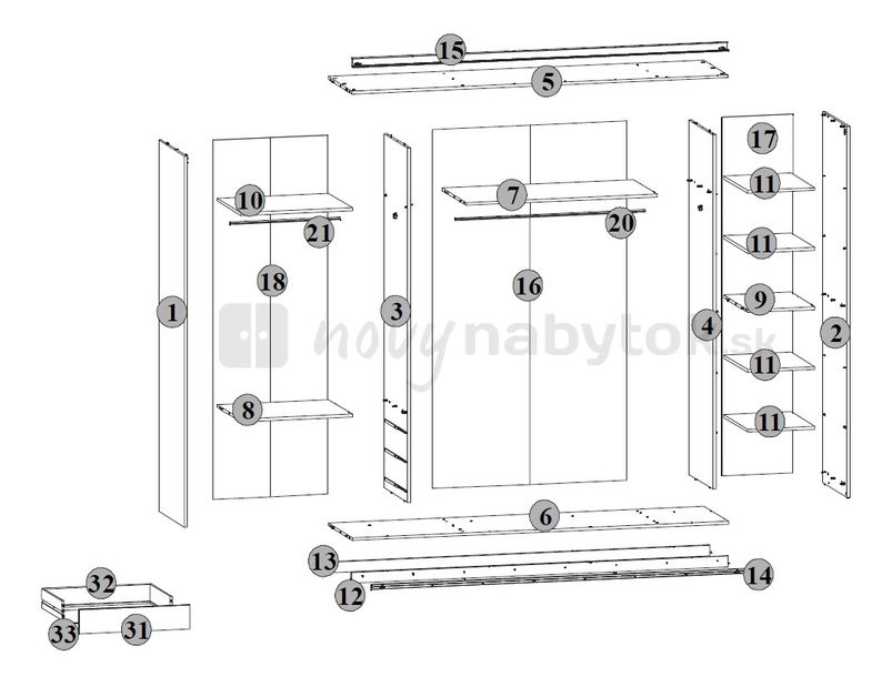 Šatníková skriňa BRW RE_SET ASU 22/25 