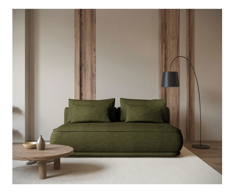 Háromszemélyes kanapé Lesanna (oliva + fekete)