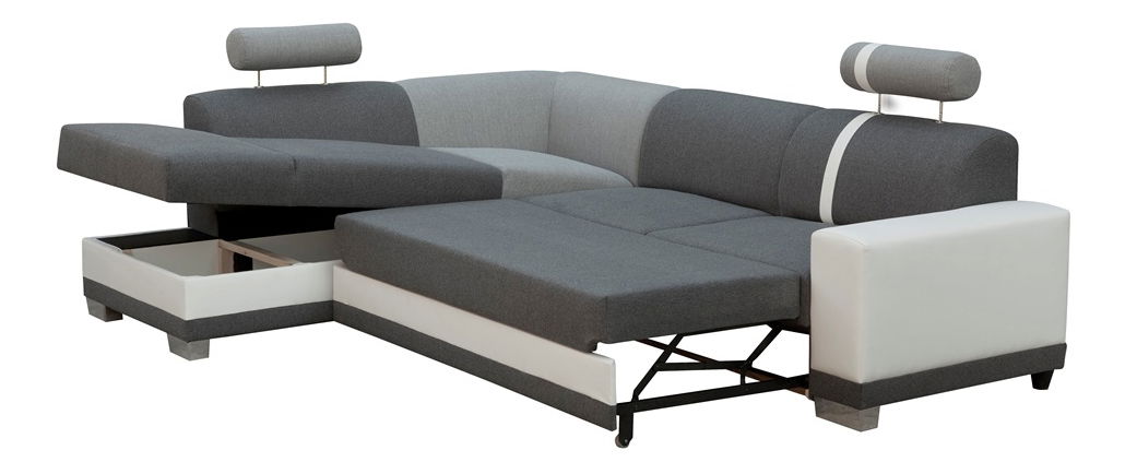 Rohová sedačka Virgo (sivá + čierna) (L)