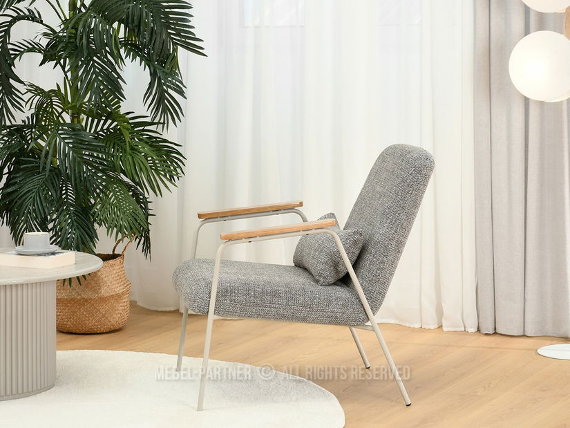 Fotel Elba (szürke bézs + tölgy)