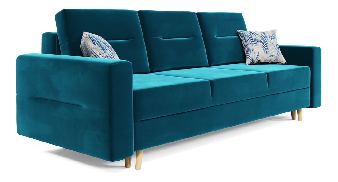 Rozkladacia pohovka Bergenia (tmavozelená) (s vankúšmi)