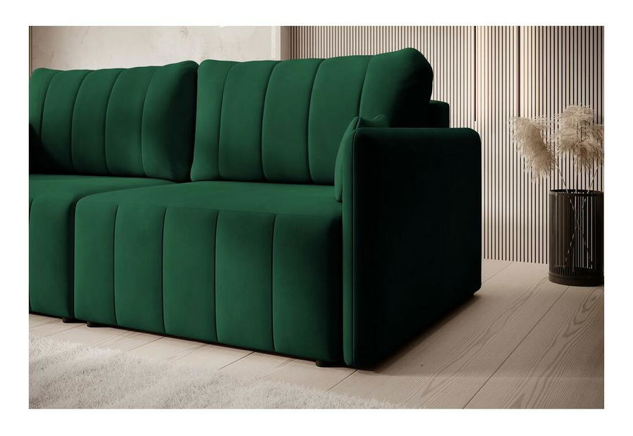 Kanapé Perkley (sötétzöld + fekete)