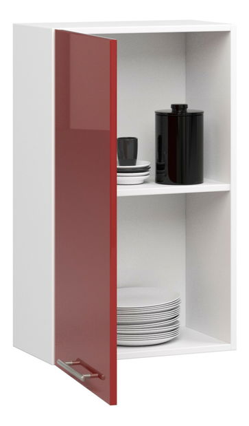 Felső konyhaszekrény Ozara W50 H720 (fehér + fényes piros) *bazár