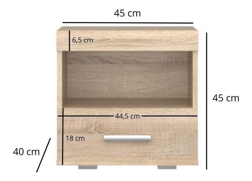 Noptieră Dialegar (stejar sonoma) 