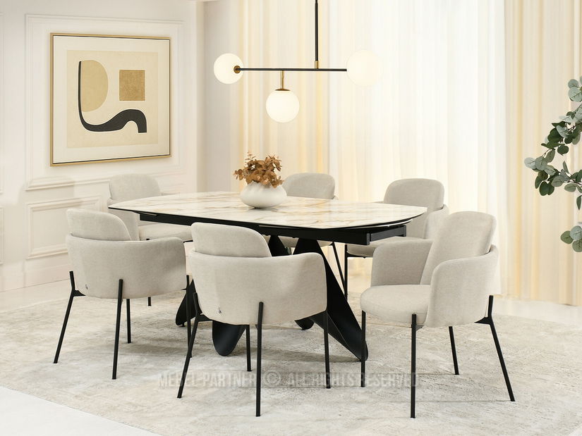 Scaun sufragerie Oficina (bej + negru)