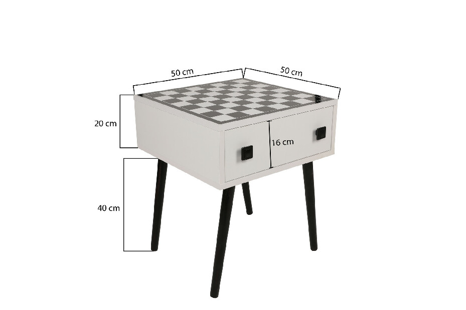 Măsuță pentru șach Chess (alb + negru)