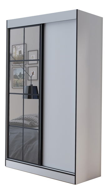 Šatníková skriňa 120 cm Oklahoma 2 (biela + čierna)