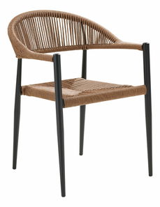 Scaun de grădină Caledria (natural + negru)