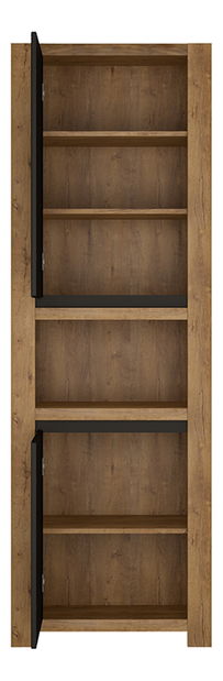 Dulap cu rafturi Lacetta HAVS01 (Stejar lefkas închis + negru)