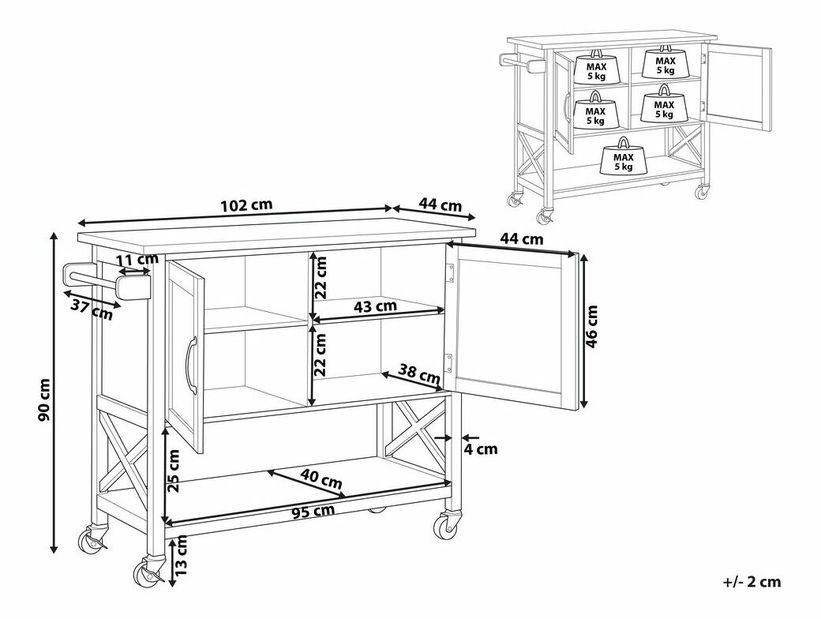 Măsuță servire Melza (negru)