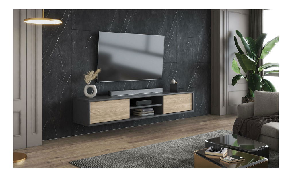 TV stolík Fiora 40 (antracit + dub olejovaný)