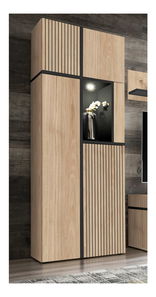 Vitrína Carlyn WSW (hikora jackson + čierna) (s LED osvetlením)