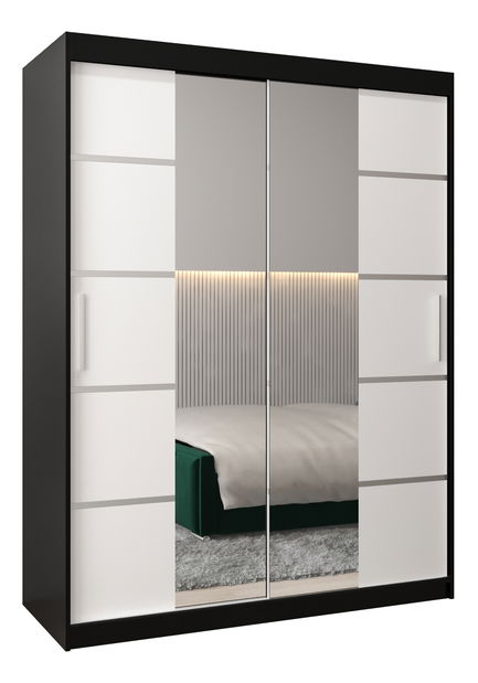 Dulap de haine 180 cm Verika 4 180 (negru + alb)