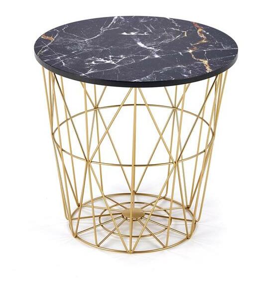 Stolić za kavu Halley (crni mramor + zlatna)
