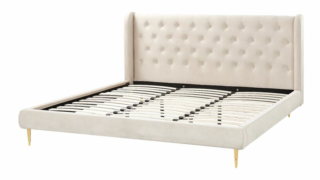 Bračni krevet 180 cm Flora (bež) (s podnicom)